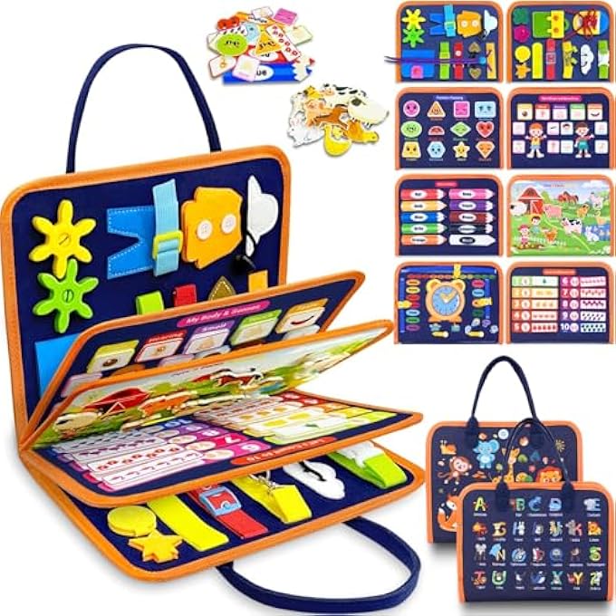 BUSY BOARD GERMAN, BUSY BOARD FROM 1 YEAR, MONTESSORI TOY FROM 1 YEAR, TOY FROM 2 YEARS, QUIET BOOK, GIFT 1 YEAR GIRLS, ACTIVITY BOARD - Image 1