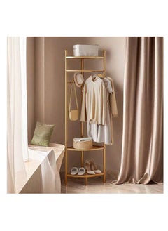 Generic Freestanding Coat Rack Metal Tree Stand Rack Hanger for Home Entryway Living room and Bedroom Corner Hanging Clothes Scarves Backpacks Umbrellas Bags Hats (Golden)  - Image 1