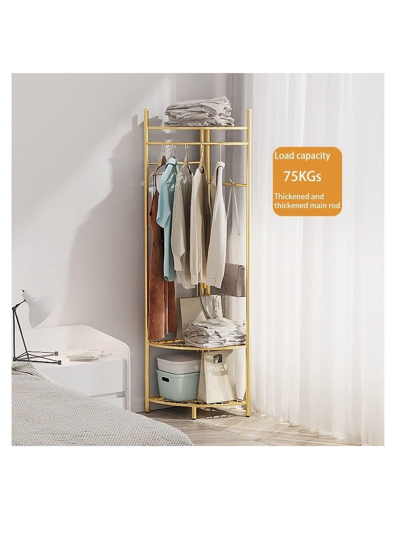Freestanding Coat Rack Metal Tree Stand Rack Hanger for Home Entryway Living room and Bedroom Corner Hanging Clothes Scarves Backpacks Umbrellas Bags Hats (Golden)  - Image 4