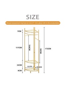 Generic Freestanding Coat Rack Metal Tree Stand Rack Hanger for Home Entryway Living room and Bedroom Corner Hanging Clothes Scarves Backpacks Umbrellas Bags Hats (Golden)  - Image 2