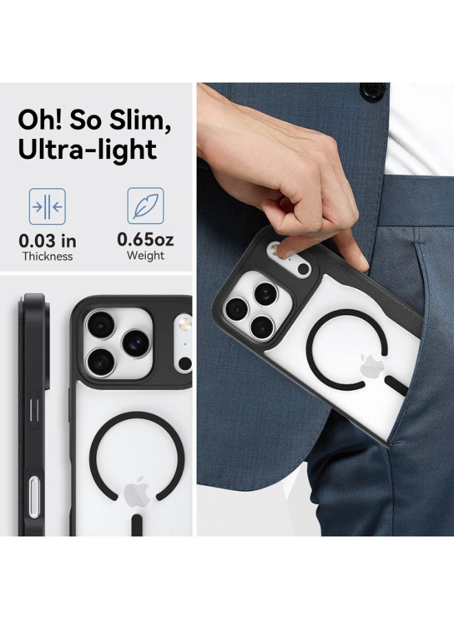 RAPTIC حافظة Air Folio لجهاز iPhone 17 Pro Max متوافقة مع MagSafe محفظة فوليو [3 فتحات بطاقات] غلاف جلد بوليمري إغلاق مغناطيسي ظهر شفاف [مختبر للسقوط من ارتفاع 2 م] - أسود - Image 5