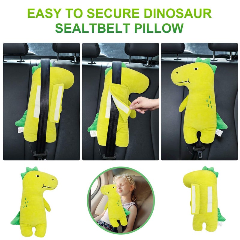 Farochy Farochy Car Pillow for Kids - Dinosaur Seat Belt Cover, Car Seat Belt Pillow Kids Car Seatbelt Covers, Vehicle Shoulder Pads, Seatbelt Cushion for Kids, Seat Strap Pillows Kids (Dinosaur) - Image 5