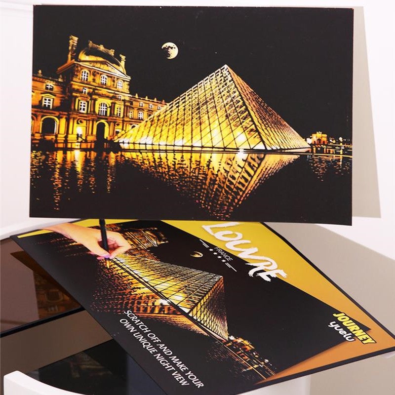 Color City Night Scenery Scratch Scratch Handmade Scratch Diy Creative Handmade Paintings For Girlfriends Gifts - Image 5
