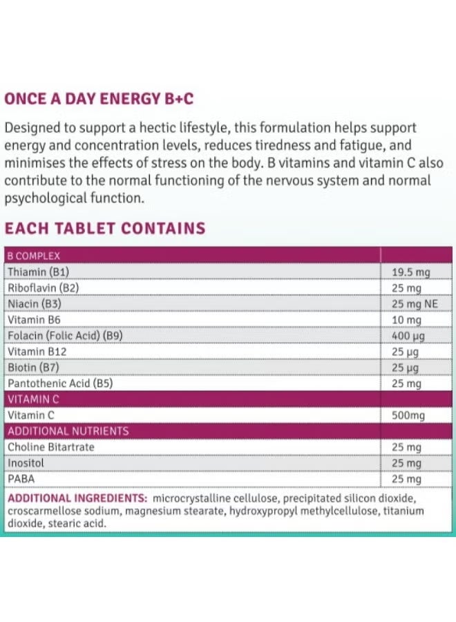 Quest Energy B+C B Complex & Vitamin C Tablets 30'S - Image 3