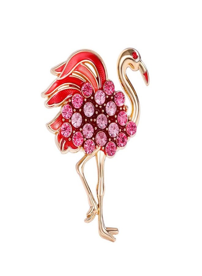 OIDIMS Flamingos Wild Animal Brooch Lapel Pin Women's Rhinestone Crystal Delicate Enamel Bird Flamingo Pins Brooches Corsage for Women Fashion Dress Hat Bag Suit Tie Wedding Accessories Jewelry (Pink) - Image 1
