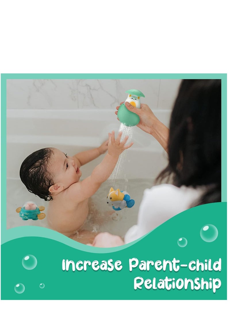 KASTWAVE Baby Bath Toys, Floating Wind Up Toys Spray Bathing Tub Fountain Toys for Toddlers 1-3, Shower and Floating Toys, Pool Bath Time Bathtub Pool Sprinkle Bath Toy for Kids Children, 3 Pack - Image 4