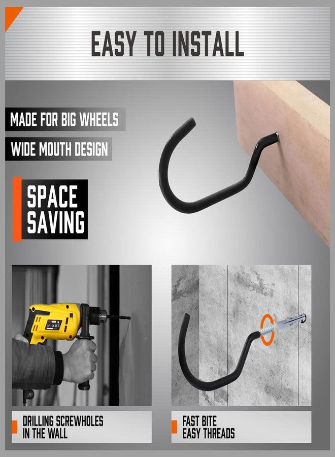 HORUSDY 6-Pack Heavy Duty Garage Storage Hooks, 6" Utility Wall Hooks for Tools, Ladders, Bikes, Hoses & Cords - Steel Garage Organizer Hooks for Wall Mount Storage Systems - Image 4