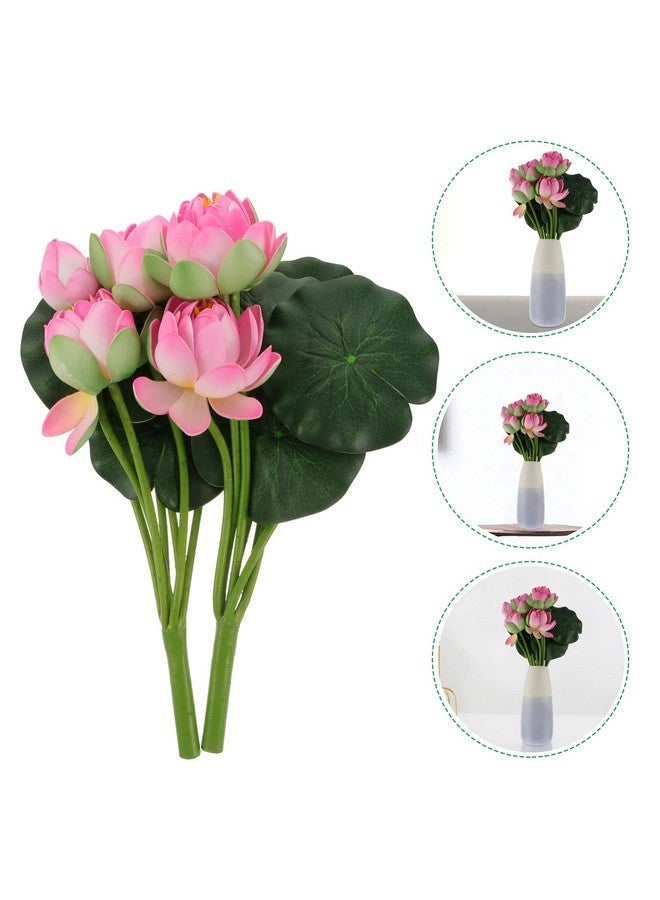 Veemoon Veemoon 2pcs Artificial Lotus Artificial Flower Arrangements Silk Flower Bouquet Artificial Flower Bouquet Bouquets Fake Lotus  - Image 3
