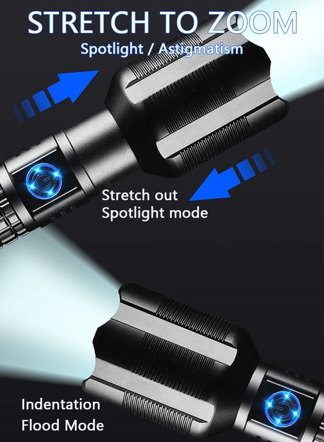 GROIC USB Rechargeable Led Flashlight, 100000 Lumens Super Bright High Lumens, 3 Modes, IPX6 Waterproof, Tactical Flash Light for Outdoor - Image 2