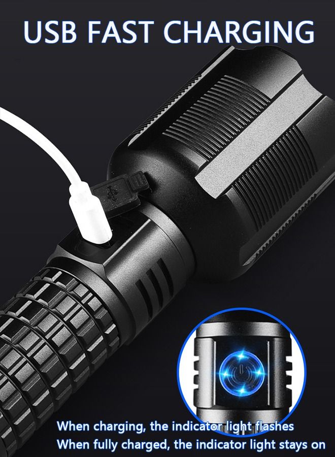 GROIC USB Rechargeable Led Flashlight, 100000 Lumens Super Bright High Lumens, 3 Modes, IPX6 Waterproof, Tactical Flash Light for Outdoor - Image 4
