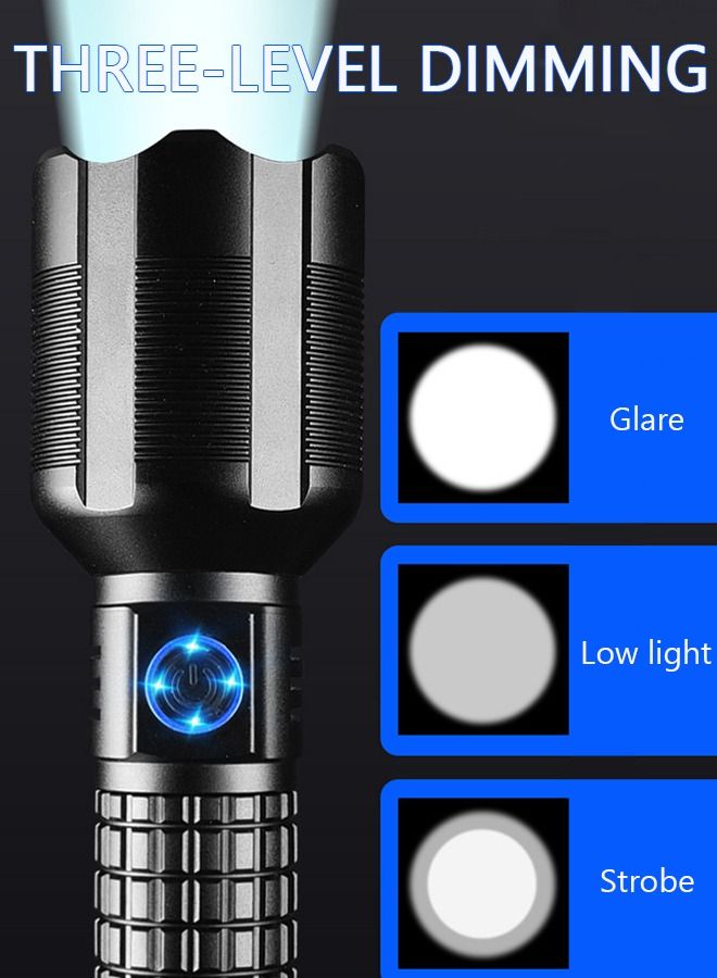 GROIC USB Rechargeable Led Flashlight, 100000 Lumens Super Bright High Lumens, 3 Modes, IPX6 Waterproof, Tactical Flash Light for Outdoor - Image 3