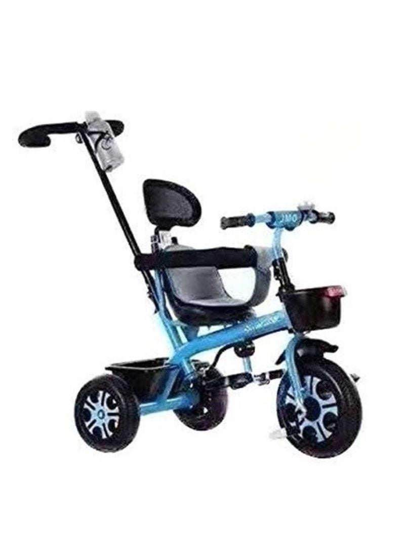 Ntech - Kids Tricycles For 1 To 6 Years Old Baby Trike Kid's Ride On Tricycle with Push Bar 3 Wheel Bike For Boys & Girls 3 Wheels Toddler Tricycle (Blue) - Image 1