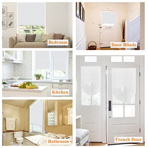 Maritown Window Blinds Cordless No Drill Cut to Size Clip On Stick On Self Adhesive Temporary Blinds Pleated Paper Blinds for Windows Doors Shades for Home Nursery Bedroom Kitchen Bathroom - Image 2
