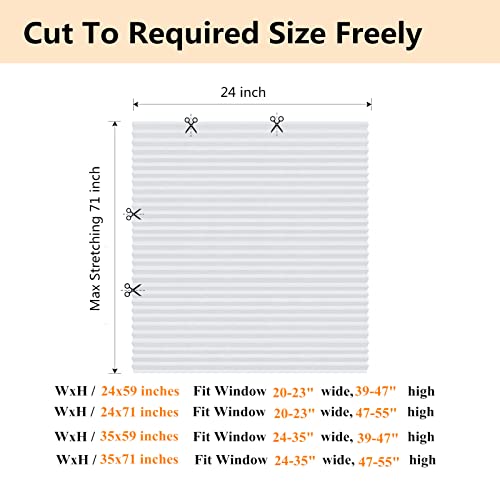 Maritown Window Blinds Cordless No Drill Cut to Size Clip On Stick On Self Adhesive Temporary Blinds Pleated Paper Blinds for Windows Doors Shades for Home Nursery Bedroom Kitchen Bathroom - Image 5