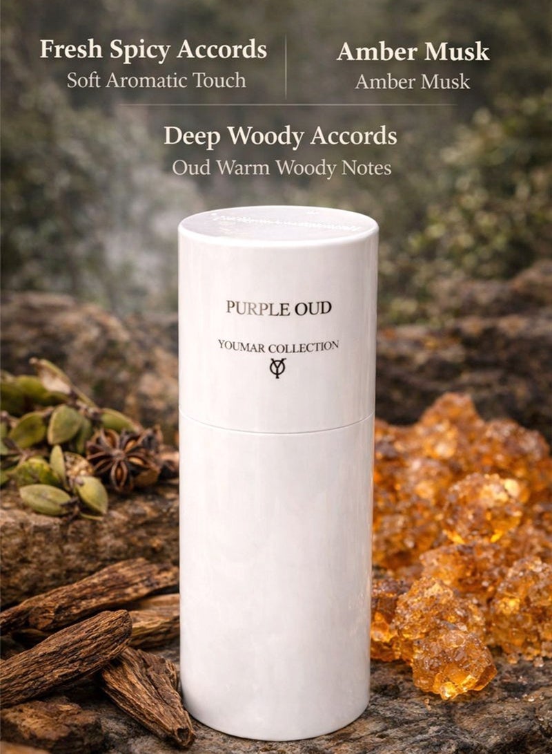 YOUMAR Purple Oud Eau de Parfum 100ml for Men & Women | Youmar Collection 0224 | Long Lasting Premium Oud Perfume with Deep Woody & Warm Notes - Image 3