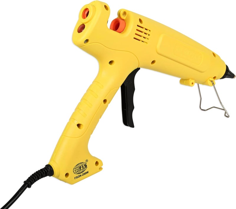 FIS Electric Glue Gun 200W with ON/OFF Switch and Built-in Stand - Yellow - Image 3