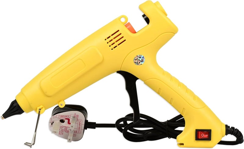 FIS Electric Glue Gun 200W with ON/OFF Switch and Built-in Stand - Yellow - Image 2