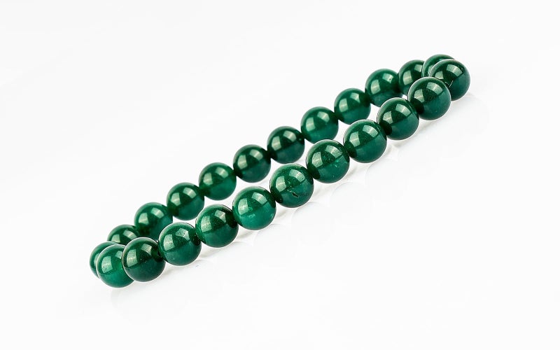 GEMSMANTRA Jade Stretchable Crystal Bracelet | 8mm Round Cut Beads | Unisex Healing Bracelet for Men & Women | Promotes Emotional Balance, Luck & Prosperity - Image 2