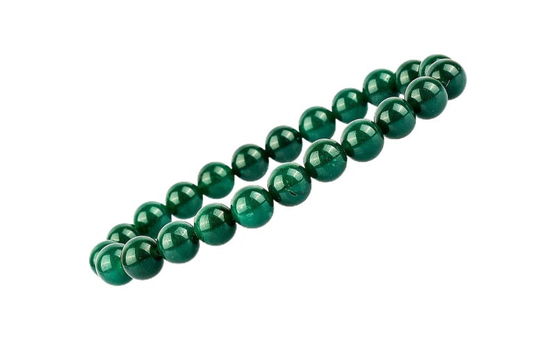 GEMSMANTRA Jade Stretchable Crystal Bracelet | 8mm Round Cut Beads | Unisex Healing Bracelet for Men & Women | Promotes Emotional Balance, Luck & Prosperity - Image 1