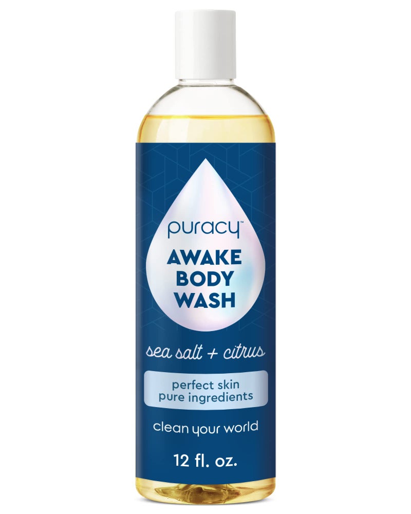 Puracy Body Wash Natural Body Wash 986 Pure Plant Ingredients Moisturizing Shower Gel for Women Men Kids Body Soap for Dry Sensitive Skin Gently Scented with Citrus  Sea Salt 12 Oz