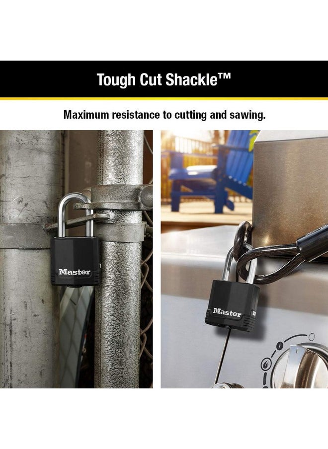 Master Lock Master Lock Black Magnum Keyed-Alike Padlocks with All-Weather Cover, Outdoor Lock for Fence or Gate with a 1-7/8 Inch Lock Body and 1-1/2 Inch Shackle, 3-Pack  - Image 2