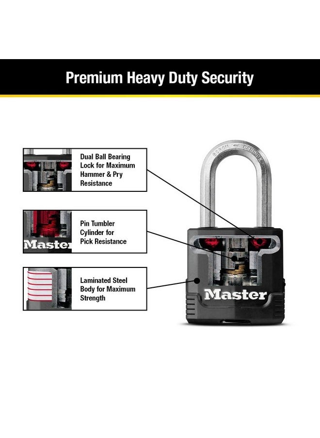 Master Lock Master Lock Black Magnum Keyed-Alike Padlocks with All-Weather Cover, Outdoor Lock for Fence or Gate with a 1-7/8 Inch Lock Body and 1-1/2 Inch Shackle, 3-Pack  - Image 4