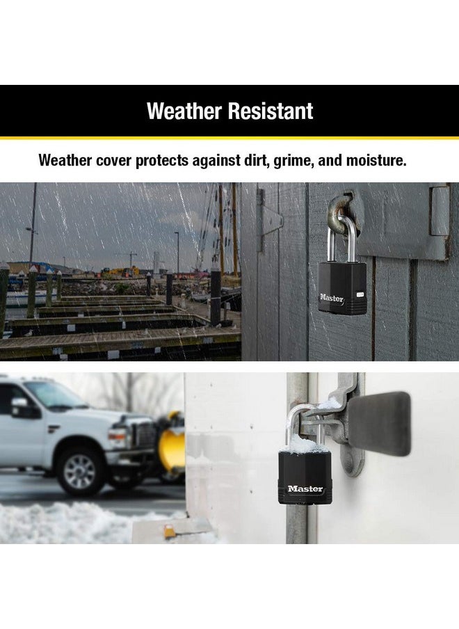 Master Lock Master Lock Black Magnum Keyed-Alike Padlocks with All-Weather Cover, Outdoor Lock for Fence or Gate with a 1-7/8 Inch Lock Body and 1-1/2 Inch Shackle, 3-Pack  - Image 3