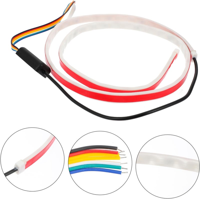 جودة متعددة الاستخدام jojofuny 1.2m RGB شريط إضاءة LED لصندوق السيارة الخلفي متعدد الأوضاع لإشارات الفرامل والعكس للسيارات والشاحنات، سهل التركيب بتصميم ذاتي اللصق جودة واسعة الاستخدام نقل بري وشحن - Image 3