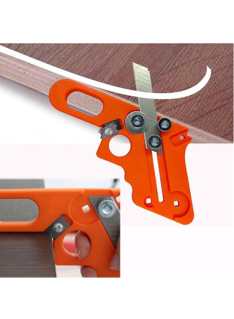 Edge Banding Trimmer Wood Trimming Edge Knife with 10pc Replacement Blade Straight Veneer Arc Trimming Tool for All Directions Plastic PVC Melamine  - Image 2