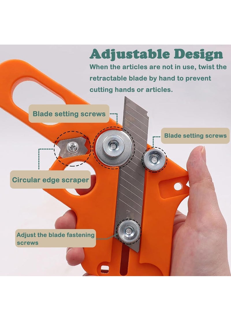 Edge Banding Trimmer Wood Trimming Edge Knife with 10pc Replacement Blade Straight Veneer Arc Trimming Tool for All Directions Plastic PVC Melamine  - Image 5
