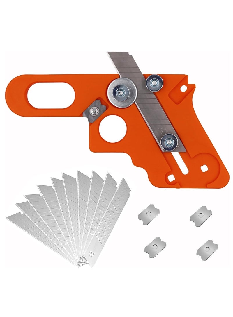 Edge Banding Trimmer Wood Trimming Edge Knife with 10pc Replacement Blade Straight Veneer Arc Trimming Tool for All Directions Plastic PVC Melamine  - Image 1
