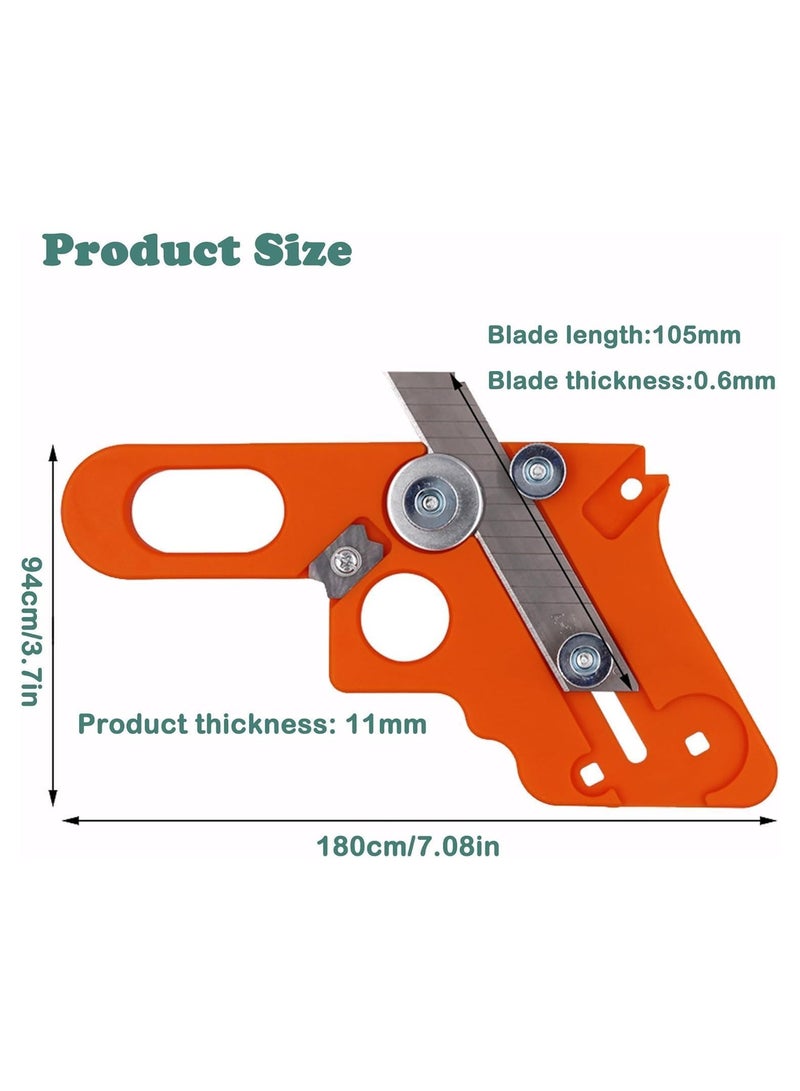 Edge Banding Trimmer Wood Trimming Edge Knife with 10pc Replacement Blade Straight Veneer Arc Trimming Tool for All Directions Plastic PVC Melamine  - Image 3