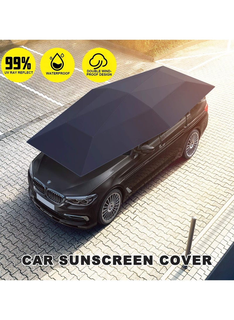 Generic Fully Automatic Car Umbrella, Anti-UV, Windproof, Wireless Control with Detachable Charger for Hot Summer Days, Black - Image 2
