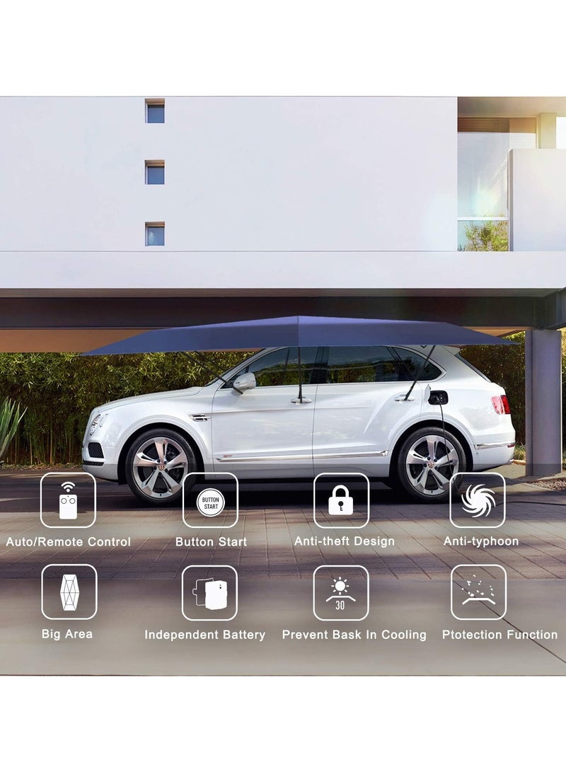 Generic Fully Automatic Car Umbrella, Anti-UV, Windproof, Wireless Control with Detachable Charger for Hot Summer Days, Black - Image 4