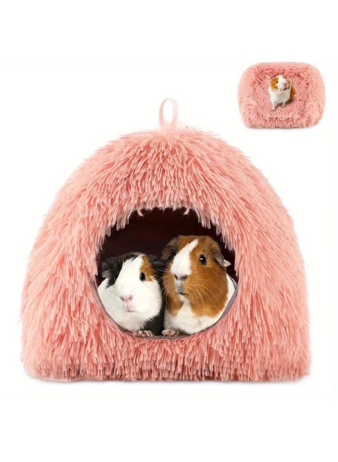 سرير خنزير غينيا الوردي المخفي الناعم المهدئ للهامستر والقنافذ والقرود والأرانب القزمة - Image 1