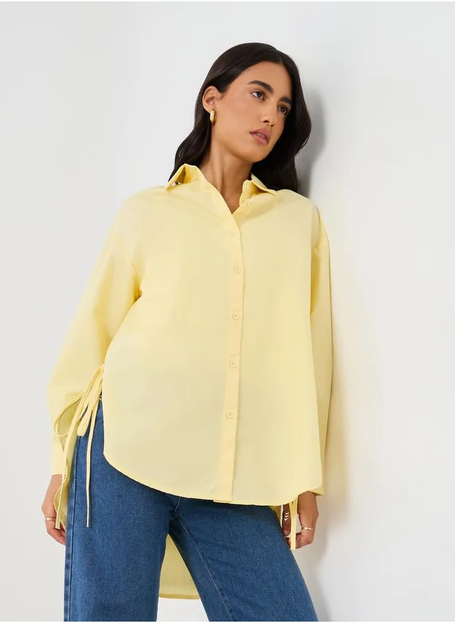 ستايلي Styli Oversized Longline Side Split Shirt