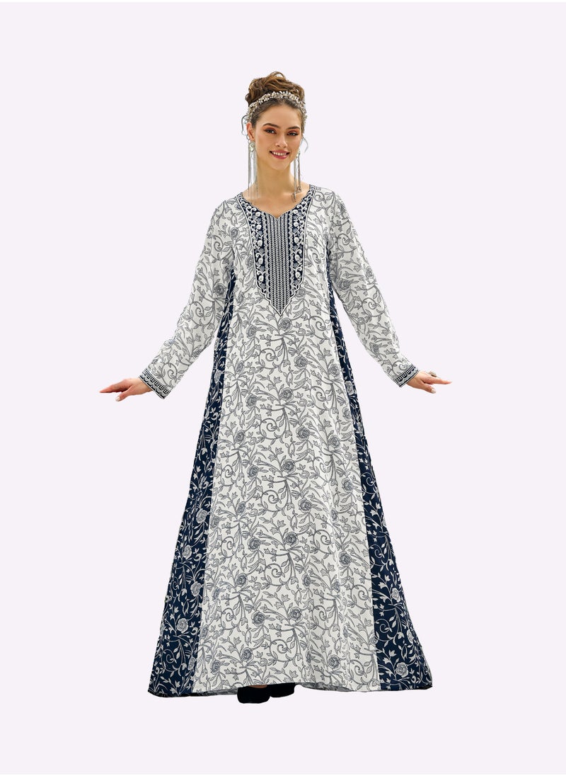 Sara Arabia Sara Arabia Rose Scroll Design Jalabiya  - Image 1