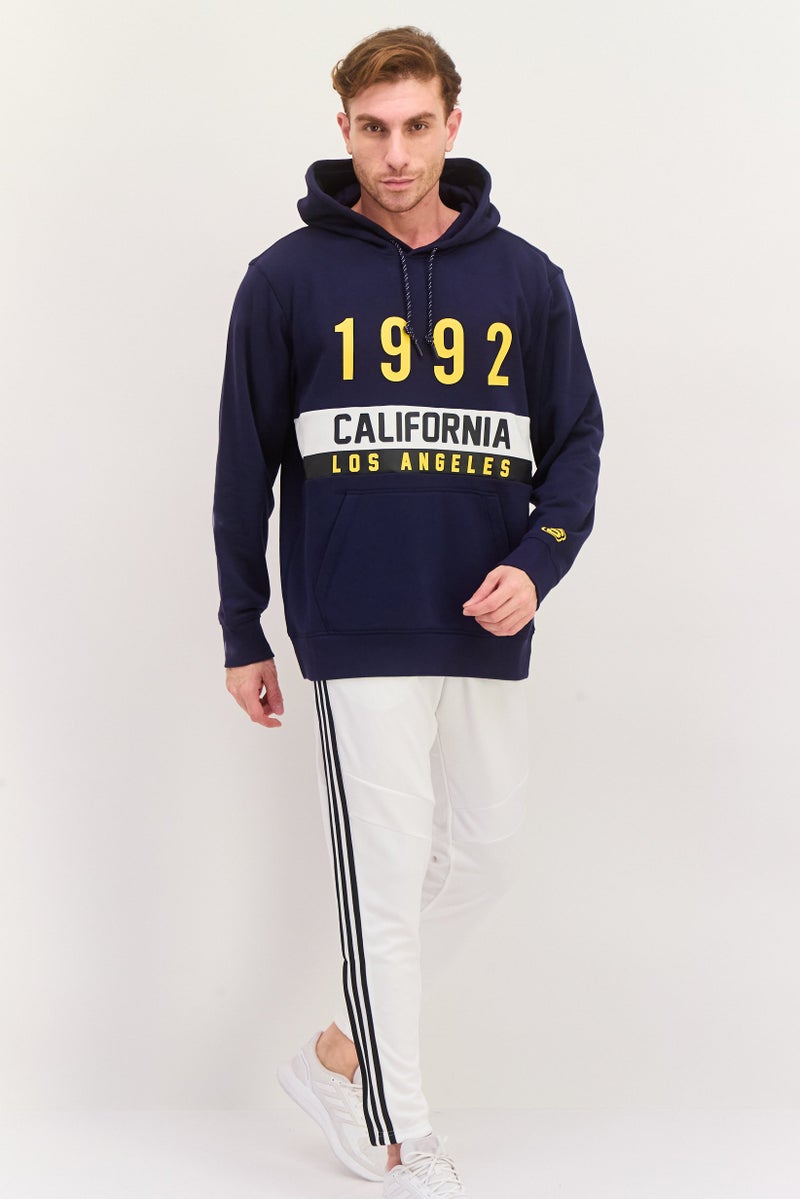SKECHERS Men Sportswear Fit Long Sleeve Outdoor Hooded Sweatshirt, Navy Blue - Image 4