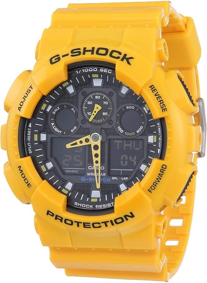 جي شوك ساعة رجالية مقاومة للماء، تناظرية ورقمية، GA-100A-9A - Image 1