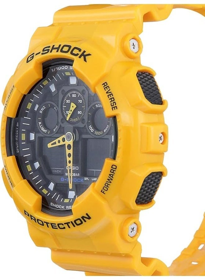 جي شوك ساعة رجالية مقاومة للماء، تناظرية ورقمية، GA-100A-9A - Image 2