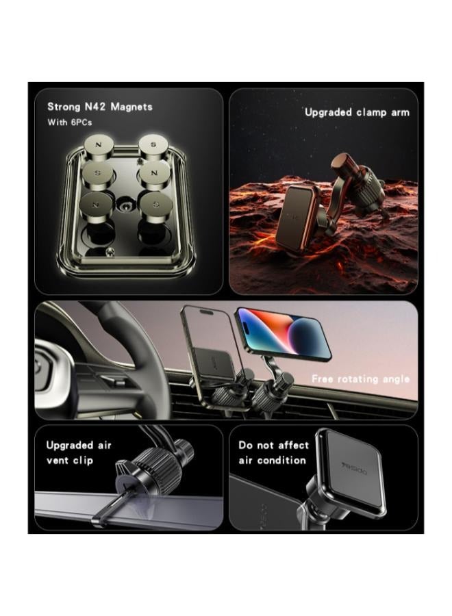 Yesido C244 360 Free Rotating Angle 6Pcs N42 Magnets Upgraded Air Vent Outlet Magnetic Phone Holder - Image 3