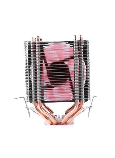 Desktop Computer 4 Copper Tube CPU Radiator Super Quiet Red Light 3-pin Single Fan