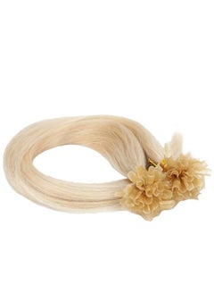 SEGO Pre Bonded U Tip Hair Extensions Human Hair 100 Strands Keratin Fushion Nail Tip Human Hair Extensions 100% Real Remy Hair Silky Straight #60 Platinum Blonde 16 inches 50g  - Image 4