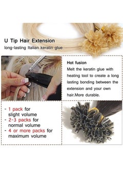 SEGO Pre Bonded U Tip Hair Extensions Human Hair 100 Strands Keratin Fushion Nail Tip Human Hair Extensions 100% Real Remy Hair Silky Straight #60 Platinum Blonde 16 inches 50g  - Image 3
