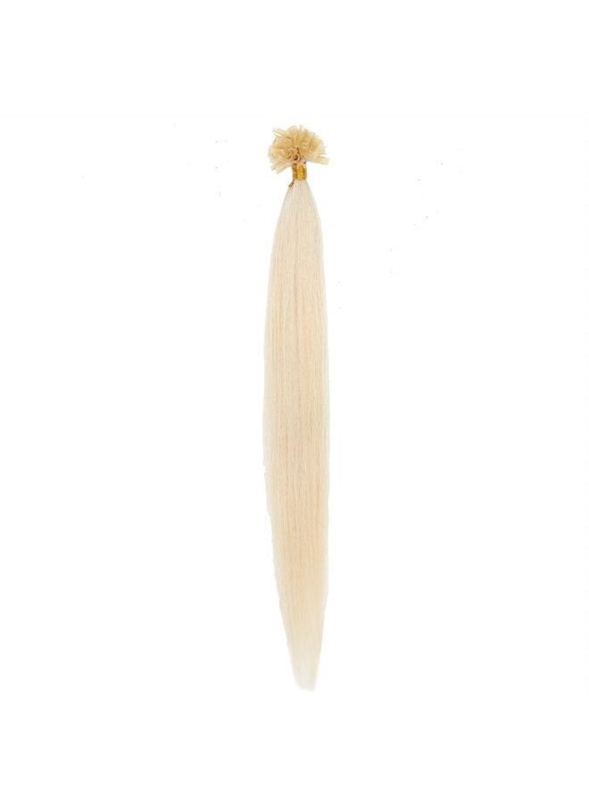 SEGO Pre Bonded U Tip Hair Extensions Human Hair 100 Strands Keratin Fushion Nail Tip Human Hair Extensions 100% Real Remy Hair Silky Straight #60 Platinum Blonde 16 inches 50g  - Image 5