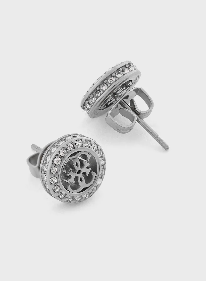 جس 4G Pave Stud Earrings