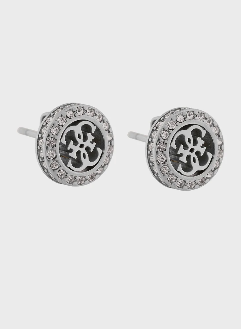 جس 4G Pave Stud Earrings