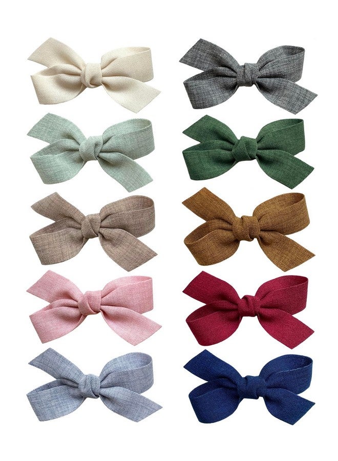 Cherssy Baby Girls Hair Bows Clips, 10pcs Boutiques Barrettes Fully Lined Alligator Clips Hair Accessories for Infants Toddlers Fine Hair by Cherssy - Image 1