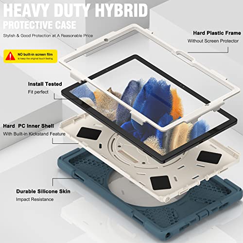 ProElite Rugged 3 Layer Armor case Cover for Samsung Galaxy Tab S6 Lite 10.4 Inch 2024 SM-P610/P615 with S Pen Holder, Hand Grip and Rotating Kickstand, Cornflower Blue - Image 2