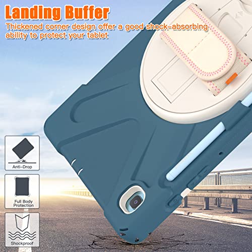 ProElite Rugged 3 Layer Armor case Cover for Samsung Galaxy Tab S6 Lite 10.4 Inch 2024 SM-P610/P615 with S Pen Holder, Hand Grip and Rotating Kickstand, Cornflower Blue - Image 5